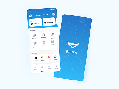 Bulls Eye Wallet App UI android app design ios ui ux wallet