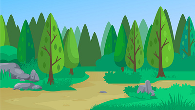 Cartoon Forest Background background cartoon forest landscape minimalist tree