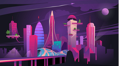 Cartoon Futuristic City Background background cartoon city color free future futuristic neon