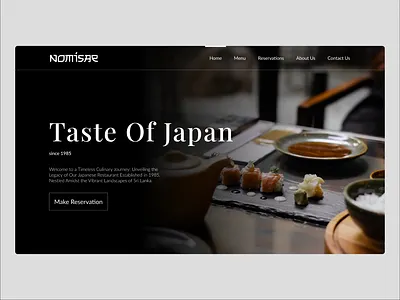 Nomisae - Japanese Restaurant Web Design (Hero Banner) hero banner home page japanese restaurant ui design ui ux web design