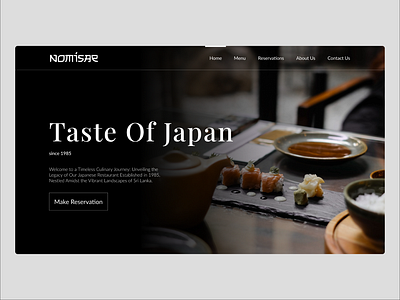 Nomisae - Japanese Restaurant Web Design (Hero Banner) hero banner home page japanese restaurant ui design ui ux web design