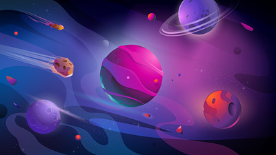 Cartoon Galaxy Background background cartoon colorful galaxy meteor planet space star universe