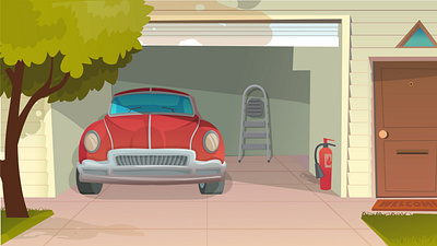 Cartoon Garage Background background car cartoon free garage house illustration vector