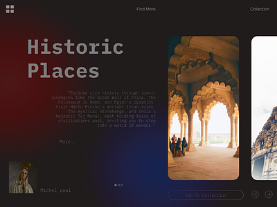 Historic Places Landing Page Design amazing design app application application design cool design design easy graphic design historic historic plase idea landing landing page ui ui design uiux ux web website website design