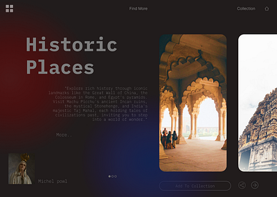 Historic Places Landing Page Design amazing design app application application design cool design design easy graphic design historic historic plase idea landing landing page ui ui design uiux ux web website website design