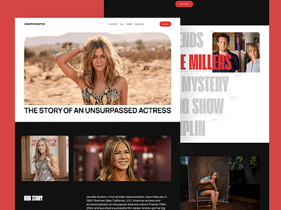 Jennifer Aniston - Site Biography biography celebrity dumplin friends hollywood jenniferaniston landing page movie murdermystery rachelgreen star ui web webdesign