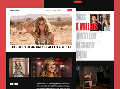 Jennifer Aniston - Site Biography biography celebrity dumplin friends hollywood jenniferaniston landing page movie murdermystery rachelgreen star ui web webdesign