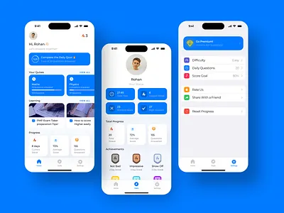 Quiz App UI Design education educational app design educational design mobile app quiz app quiz ui ui