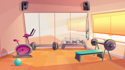 Cartoon Gym Background background cartoon equipment fitness free gym sport