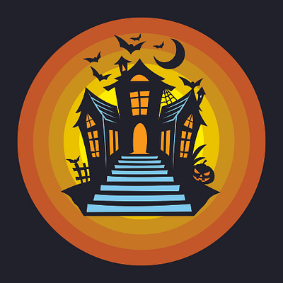 Halloween Hunter House T Shirt Design Vector design graphic design haloween illustrator vector