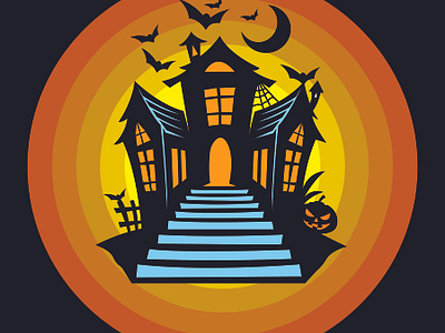 Halloween Hunter House T Shirt Design Vector design graphic design haloween illustrator vector