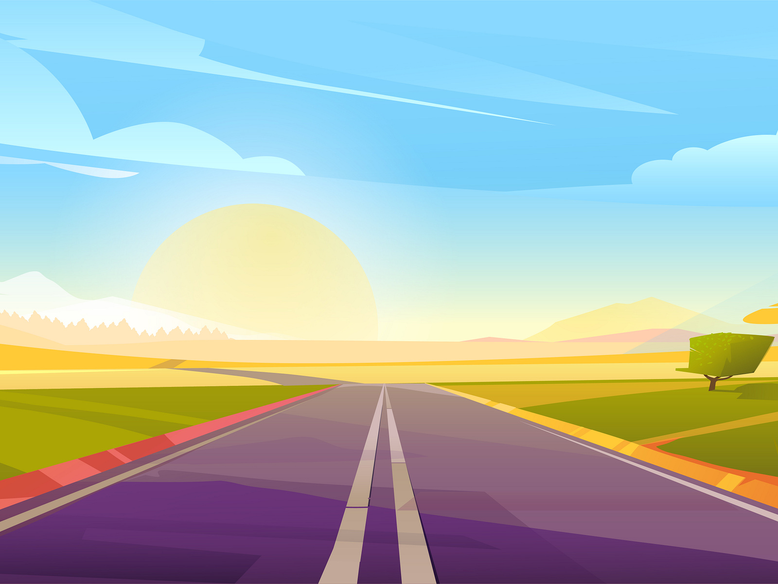 Cartoon Highway Background by Cartoons.co on Dribbble