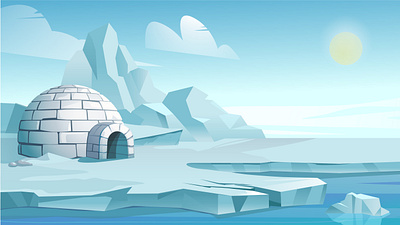 Cartoon Igloo Background background cartoon cold ice igloo north pole winter