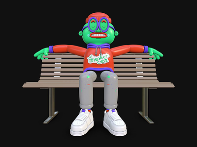 Rate this bench! 3d 3d character 3d model bench cartoon hypebeast sit sitting sneaker con sneakerhead sneakers