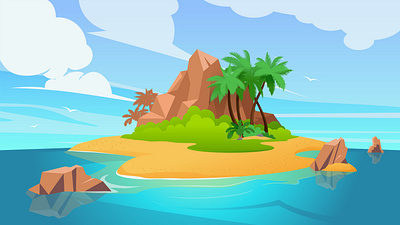 Cartoon Island Background background cartoon free illustration island landscape ocean sea water