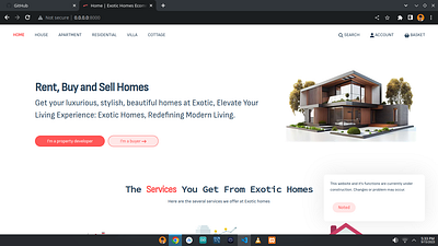 Exotic Homes Landing Page branding graphic design ui