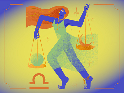 3/12 Libra 2d art astrology character character design concept flat girl horoscope illustration libra moon scale sign sun vector woman zodiac