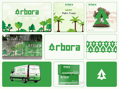 Arbora Branding banner branding design graphic design logo nature social media trees vector