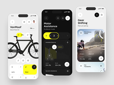 VanMoof - Smart Bike App app b2b bicycle bike biking control crm cycling cyclist design ios lock managment route saas smart software tracker ui uxdesign