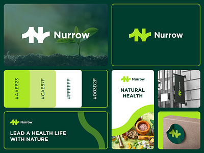 Nurrow - Logo Design Concept arrow brand identity branding concept creative designer portfolio eco food green health letter n logo logo designer modern natural nature organic plant root unique