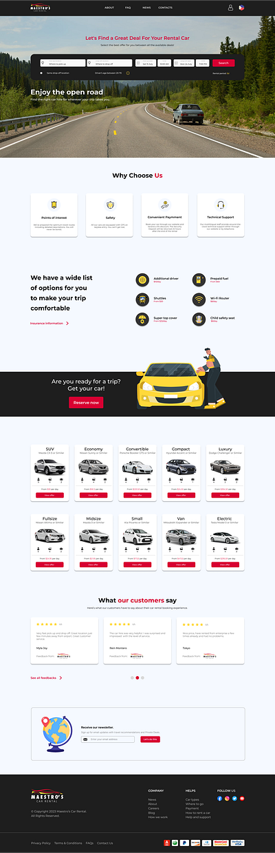 Car Rental Website Concept car website ui graphic design ui web design