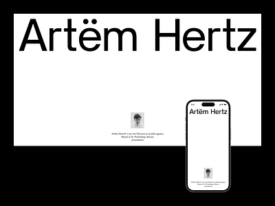 Artem Hertz branding clean design graphic design grid hero logo minimal personal website portfolio swiss typography ui ux web