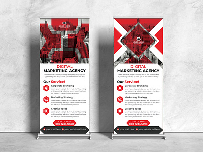 Corporate Business Roll Up Banner Design Template advertisement banner branding business corporate creative design event exhibition graphic design marketing minimal modern professional retractable rollupbanner standeebanner stationery template xbanner