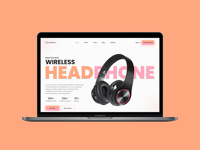 AudioBliss - Landing Page Design beat headphone landingpage music sound stay ui us webdesign website with