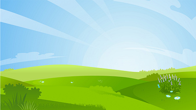 Cartoon Landscape Background background blue sky clean grass green landscape nature nature background simple