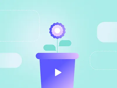 Internal Comms & video blog article branding flower garden gradient graphic design illustration vector video