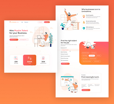 UMMAHIRE | Home page graphic design homepage icon illustration illustrative ui design web design website