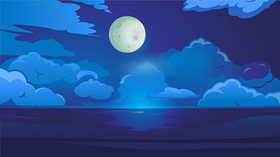 Cartoon Moon Background background blue cartoon free moon night sea sky