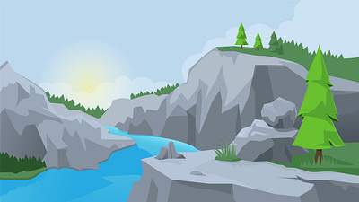 Cartoon Mountain Background background cartoon free landscape mountain nature river