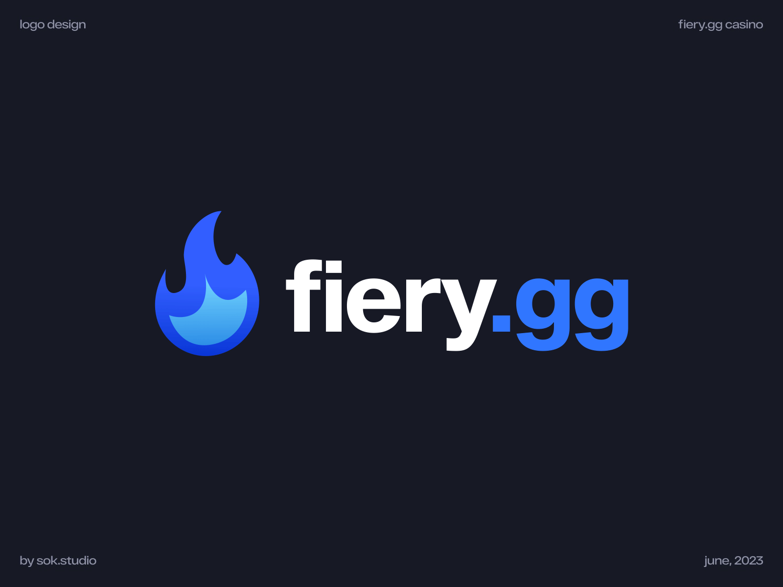 Fiery GG - Online Roblox Casino | Logo Design and Animation blue branding casino casino games casino logo crypto casino fire fire logo gambling game game logo gaming igaming logo logo animation logo designer modern online casino roblox roblox casino