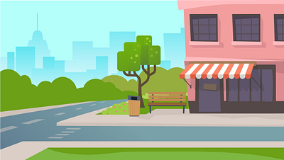 Cartoon Neighborhood Street Background background cartoon flat free modern neighborhood