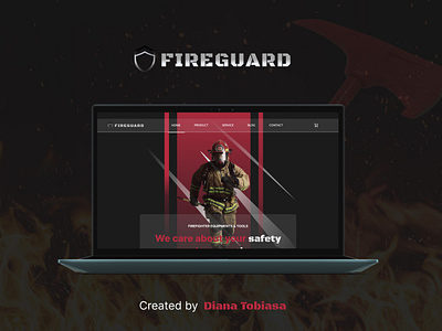 FIREGUARD - Online Store For Firefighters black buy concept design e commerce ecommerce fire firefighter fireman guard mobileadaptive portfolio quality product red shop store ui webdesign website