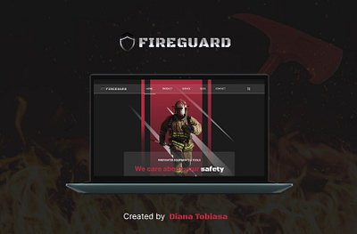 FIREGUARD - Online Store For Firefighters black buy concept design e commerce ecommerce fire firefighter fireman guard mobileadaptive portfolio quality product red shop store ui webdesign website