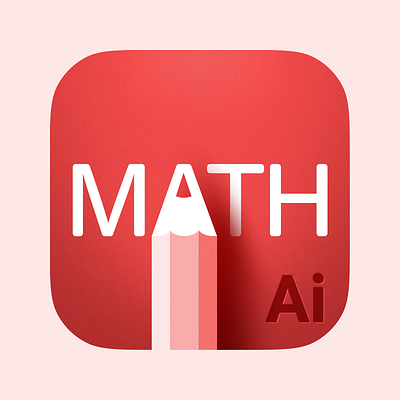 Math Ai icon design ai graphic design icon icon design math pencil red