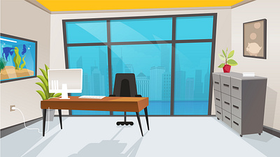 Cartoon Office Background background cartoon computer corporate free interior office work working