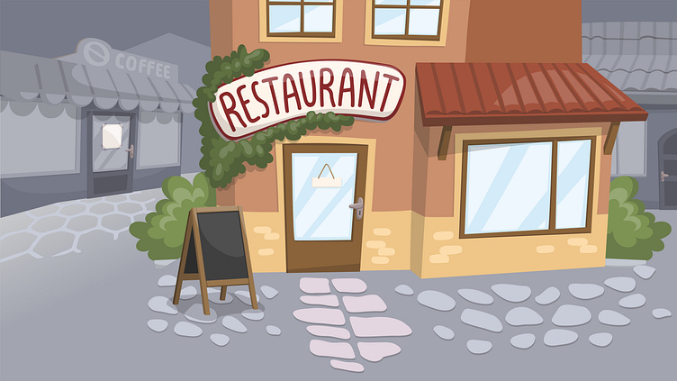 Cartoon Restaurant Background by Cartoons.co on Dribbble