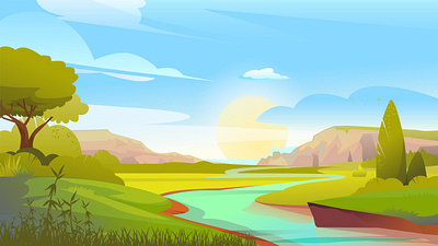 Cartoon River Background background cartoon free landscape nature river