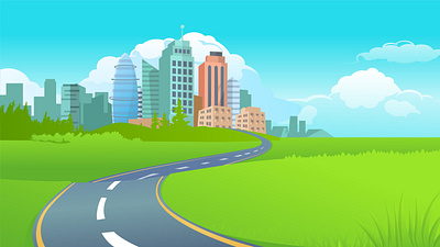 Cartoon Road Background background cartoon city free road