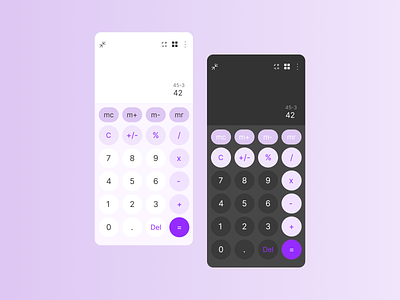 Calculator UI Design app design calculator ui daily ui dark mode ui figma light mode ui variables visual design