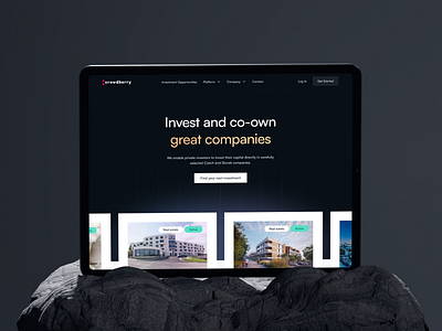 CB - Homepage Exploration business dark gold investing redesign investment landing page real estate web design