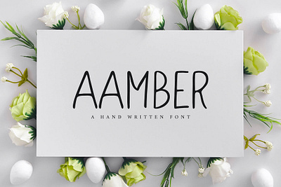 Aamber Sans Serif Font clean font commercial use floral font handmade font sans serif font simple font