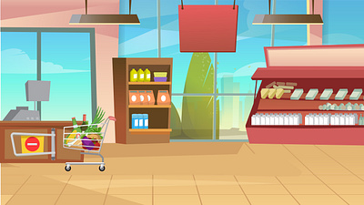 Cartoon Store Background background cartoon free market store supermarket