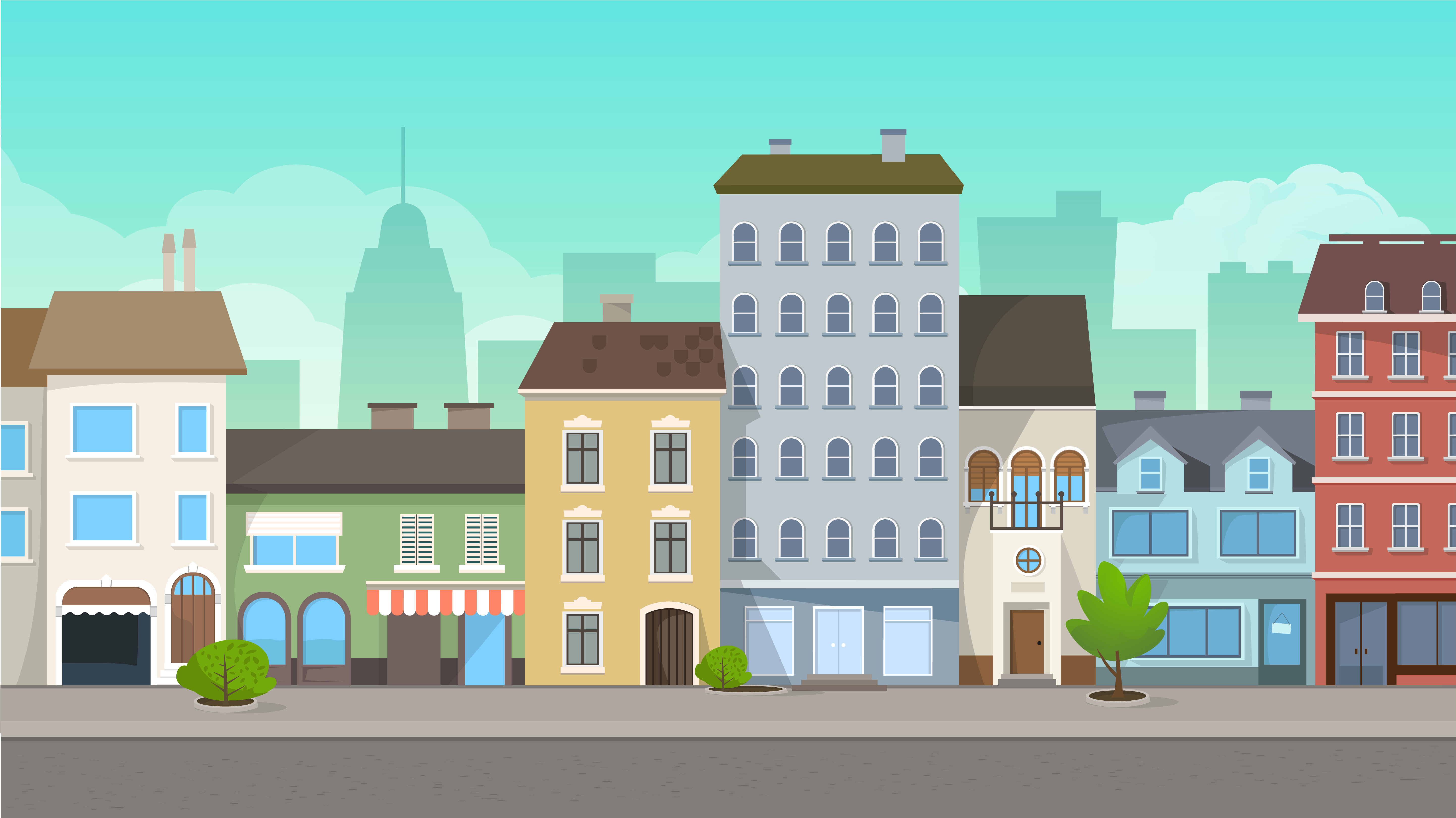 cartoon town background