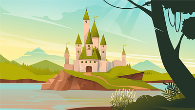 Castle Background Cartoon background cartoon castle castle cartoon free illustration medieval middle age