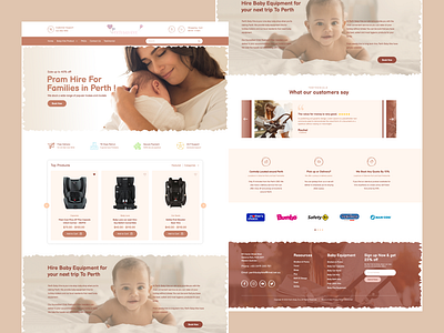 Baby care Landing Page branding graphic design ui