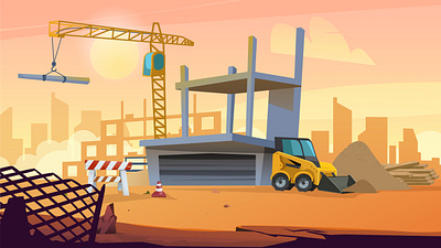 Construction Cartoon Background background building bulldozer cartoon construction free
